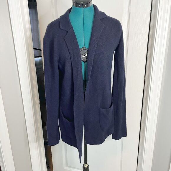 Talbots Wool Blend Open Front Knit Pocket Cozy Cardigan Sweater Blazer - Picture 1 of 14